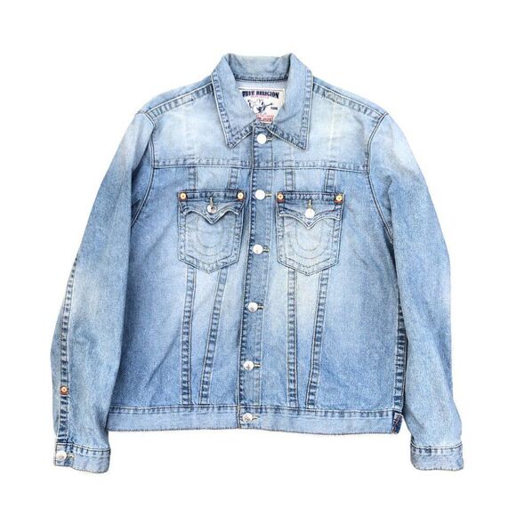 TRUE Religion Jean Jacket XXL Trucker Jacket Blue - Picture 6 of 13